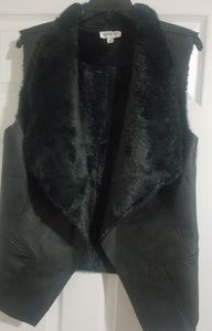 Black Faux Leather Vest